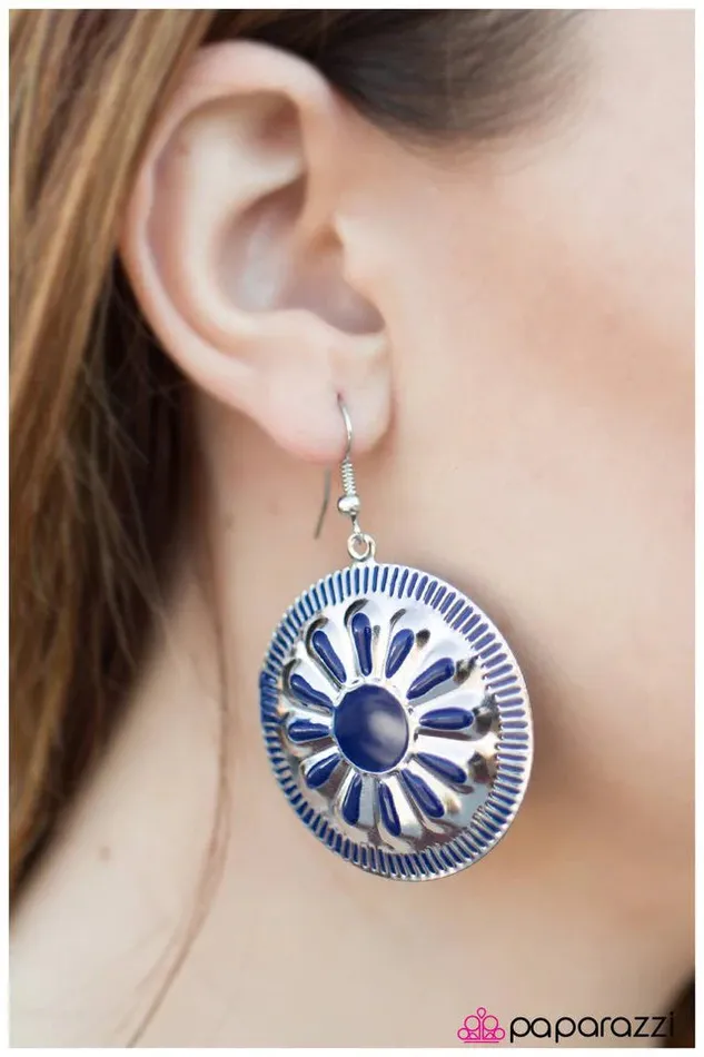 Earrings Paparazzi Earring Make It Shine Blue Paparazzi Jewelry
