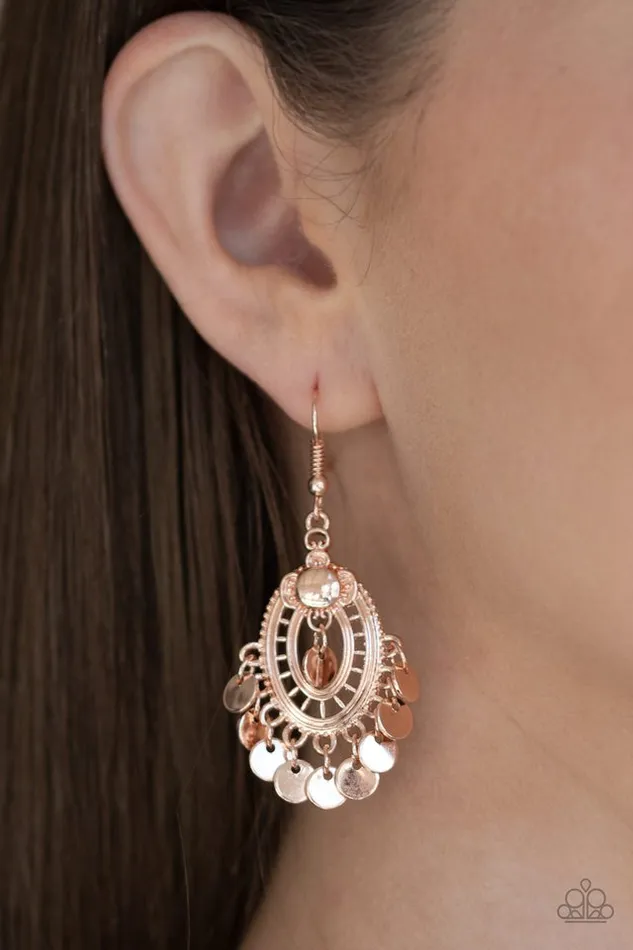 Earrings Paparazzi Jewelry Paparazzi Earring Chime Chic Rose Gold