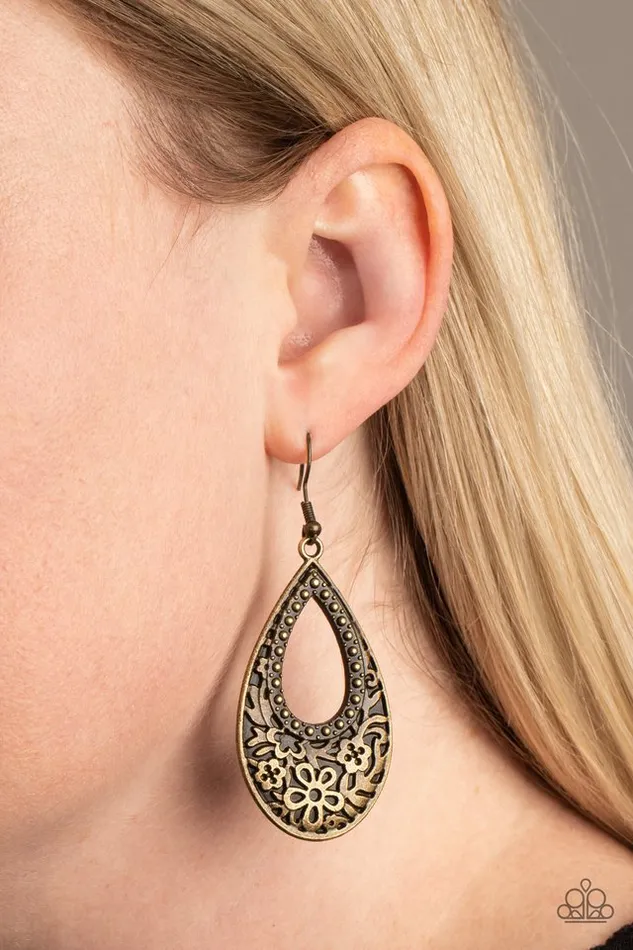 Earrings Paparazzi Jewelry Paparazzi Earring Organically Opulent Brass