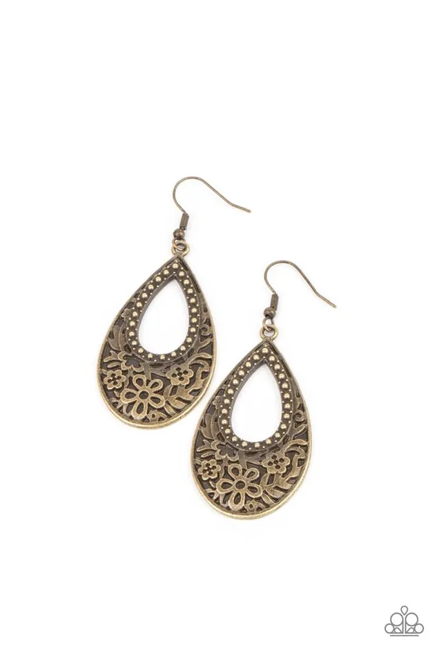 Earrings Paparazzi Jewelry Paparazzi Earring Organically Opulent Brass
