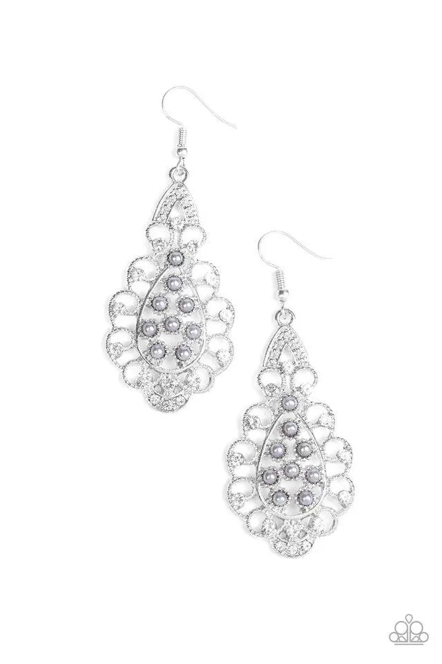 Paparazzi Earring Sprinkle On The Sparkle Silver Paparazzi Jewelry Earrings