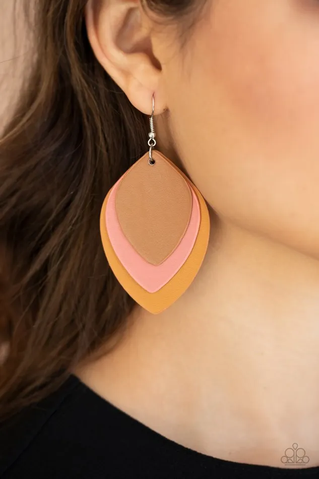 Paparazzi Jewelry Earrings Paparazzi Earring Light as a LEATHER Multi