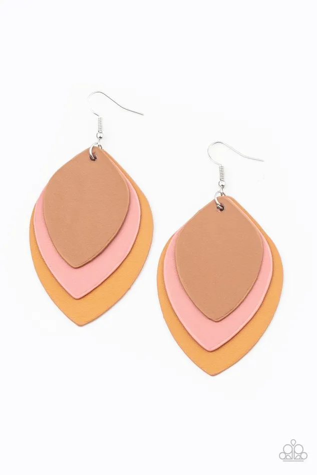 Paparazzi Jewelry Earrings Paparazzi Earring Light as a LEATHER Multi