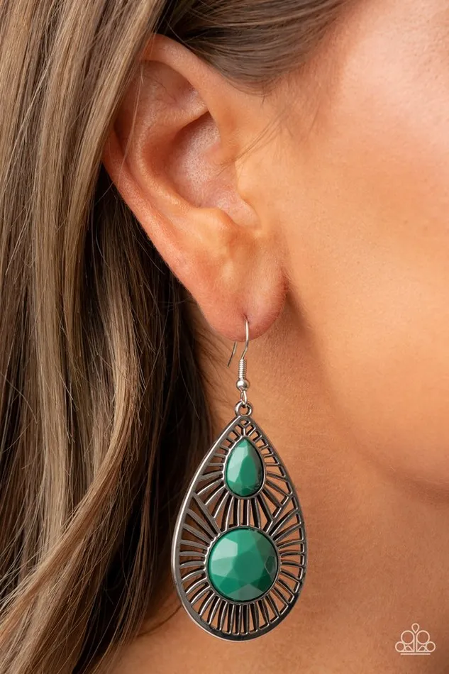 Paparazzi Jewelry Earrings Paparazzi Earring Prima Donna Diva Green