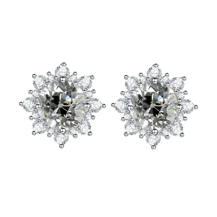 350 Carats Round Old Miner Natural Diamond Cluster Stud Earrings Star Style HarryChadEntcom Earrings 350 Carats Round Old Miner Natural Diamond Cluster Stud Earrings Star Style HarryChadEntcom Earrings