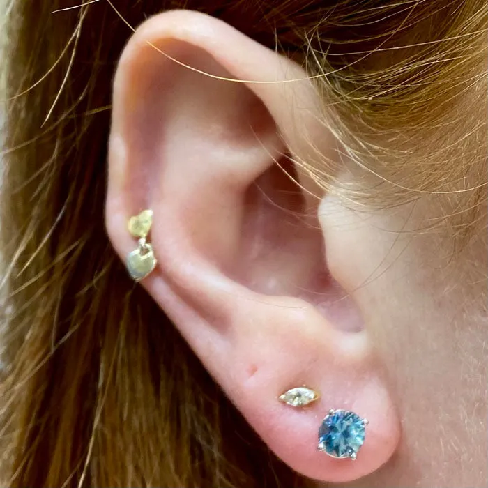 14K White Gold Montana Sapphire Stud Earrings 115 Carats Moriartys Gem Art Earrings