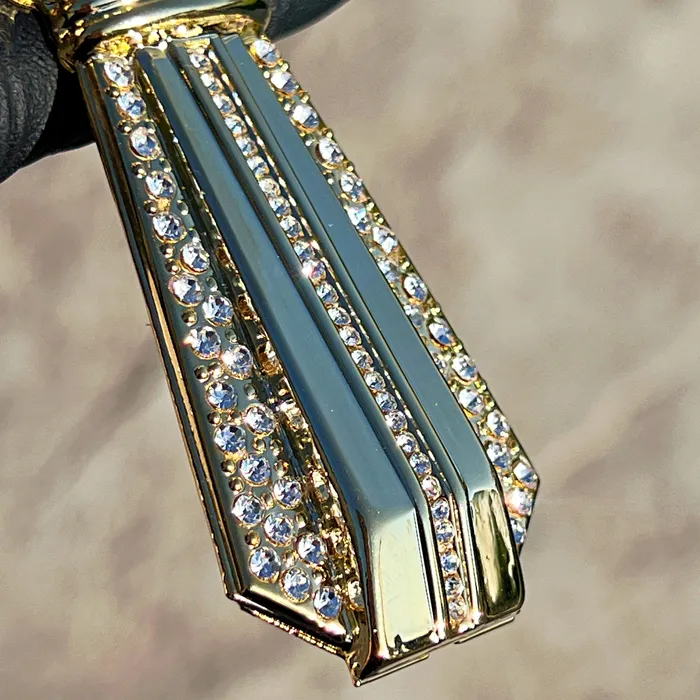 14K Gold Plated Huge Cross Pendant Iced White and Yellow Iced Flooded Out Bling Cartel Necklaces
