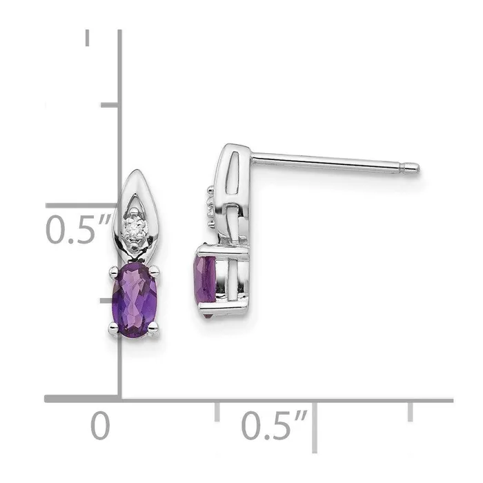 14k White Gold Amethyst Diamond Earring Jewelry Earrings