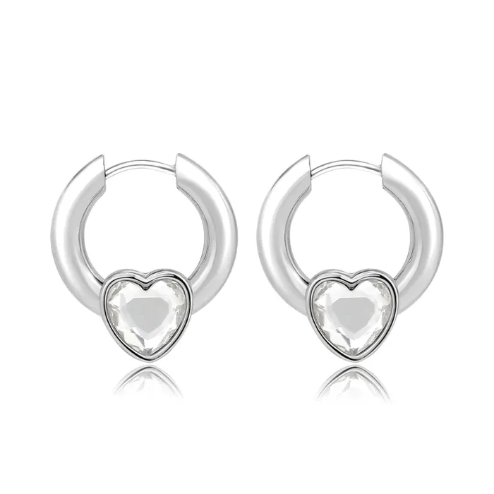 3W1747 Imitation Rhodium Brass Earring with Top Grade Crystal in Clear Alamode Earrings 3W1747 Imitation Rhodium Brass Earring with Top Grade Crystal in Clear Alamode Earrings
