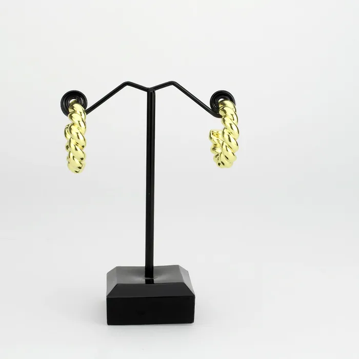 Alamode Earrings 3W1761G Flash Gold Brass Earring with NoStone in No Stone