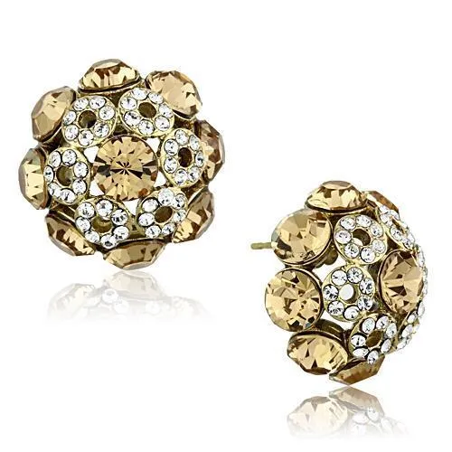 Alamode Earrings TK1458 IP GoldIon Plating Stainless Steel Earrings with Top Grade Crystal in Citrine Yellow Alamode Earrings TK1458 IP GoldIon Plating Stainless Steel Earrings with Top Grade Crystal in Citrine Yellow