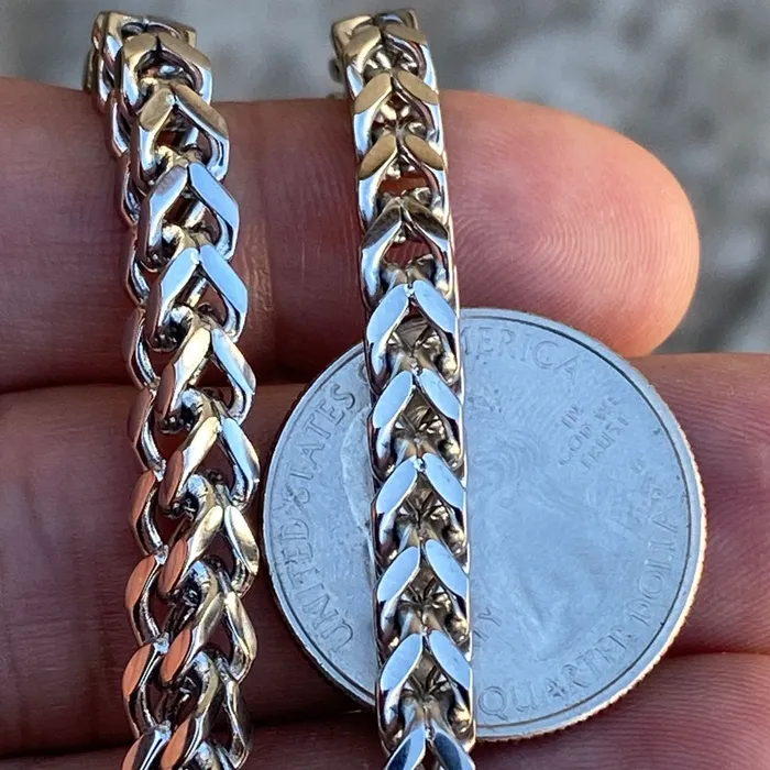 Bling Cartel Admin Necklaces Solid Stainless Steel Franco Chain Necklace 36