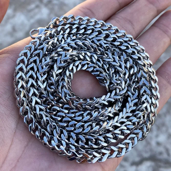 Bling Cartel Admin Necklaces Solid Stainless Steel Franco Chain Necklace 36