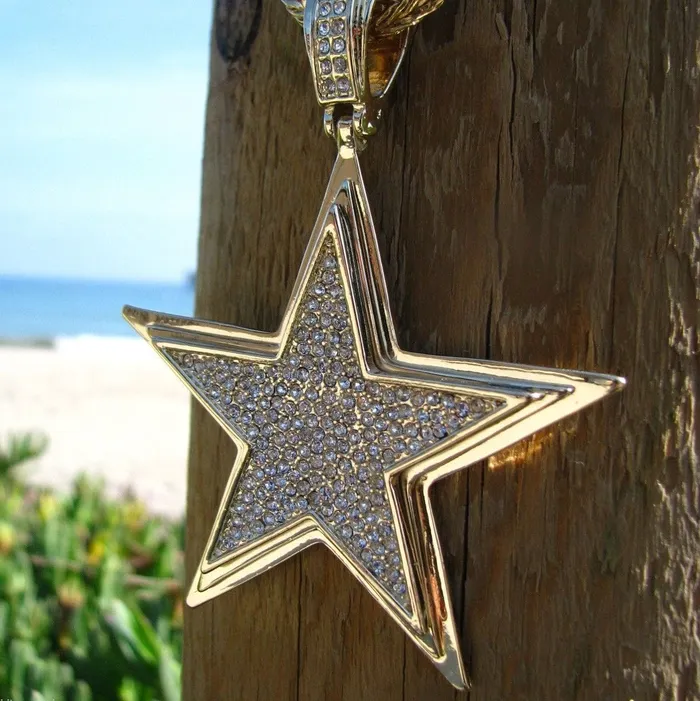 Bling Cartel Admin Necklaces Star Micro Pave Gold Finish 36 Franco Chain Necklace