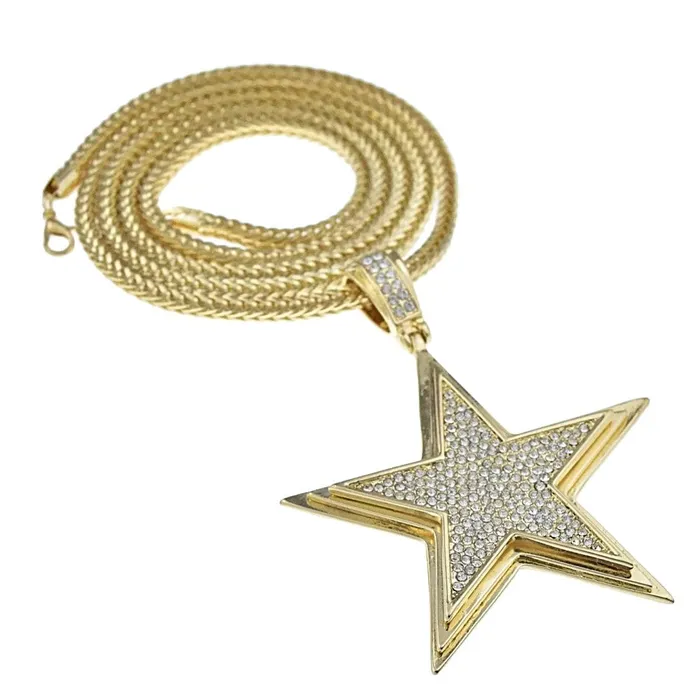 Bling Cartel Admin Necklaces Star Micro Pave Gold Finish 36 Franco Chain Necklace