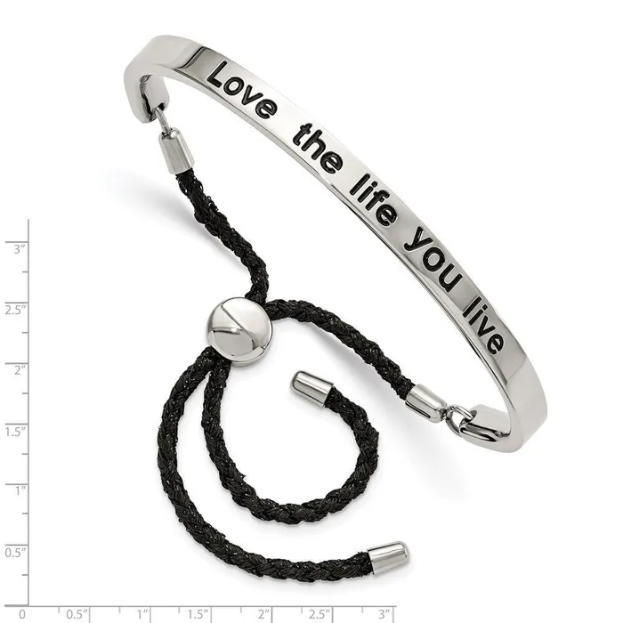 Bracelets Chisel Stainless Steel Polished BoloFriendship Adjustable Bracelet Bracelets Chisel Stainless Steel Polished BoloFriendship Adjustable Bracelet