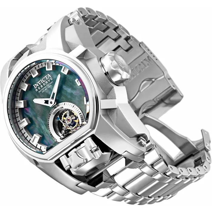 Bracelets Invicta Invicta Mens Tourbillon Watch Reserve Bolt Zeus Black and Silver Dial Bracelet 28392