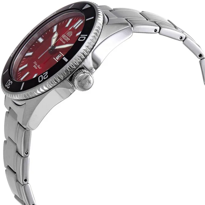 Bracelets Orient Mens Automatic Watch Kanno Red Dial Silver Tone Bracelet RAAA0915R19B ORIENT