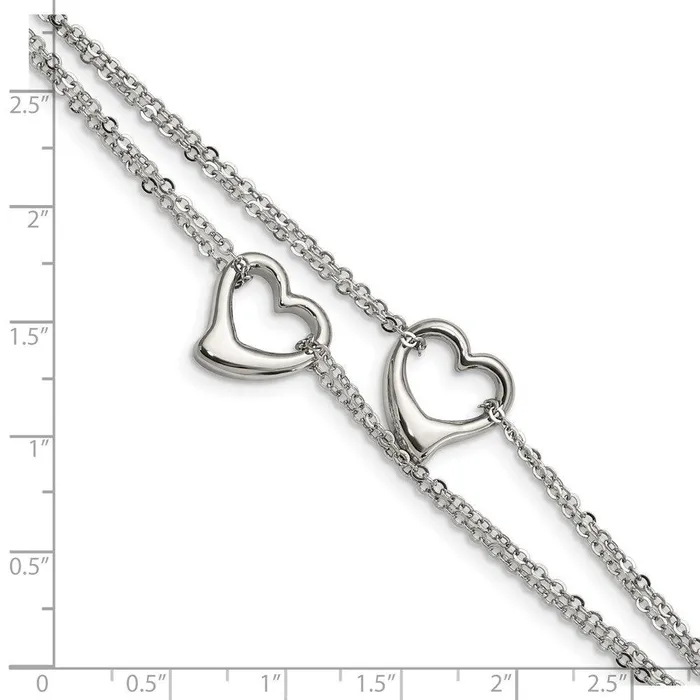 Chisel Bracelets Stainless Steel Cutout Hearts 7in Bracelet Chisel Bracelets Stainless Steel Cutout Hearts 7in Bracelet