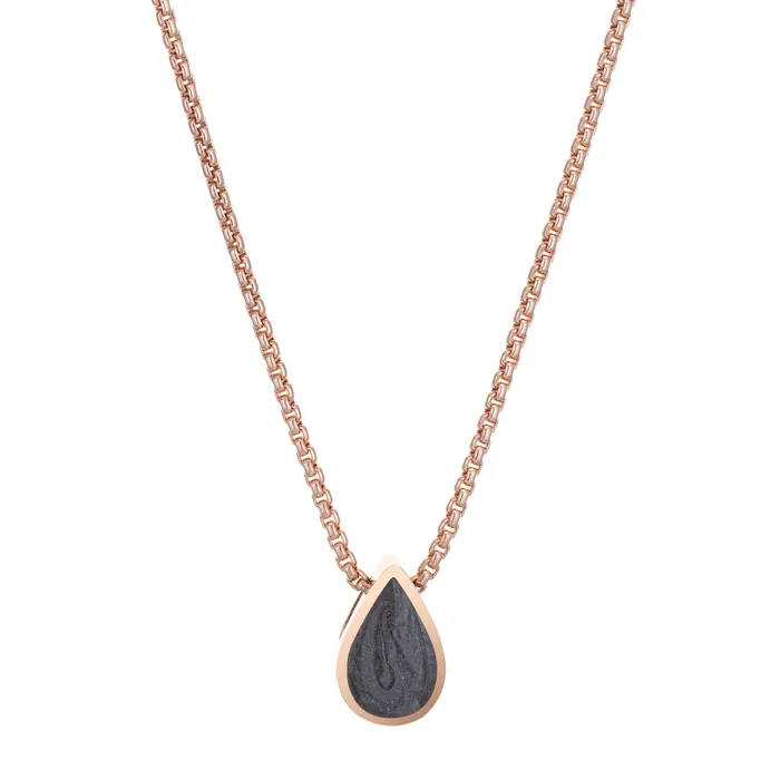 closebymejewelry Necklaces Small Sliding Pear Cremation Necklace in 14K Rose Gold