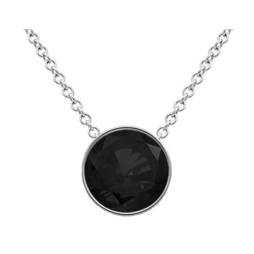 deBebians Necklaces Black Diamond Solitaire Pendant Necklace