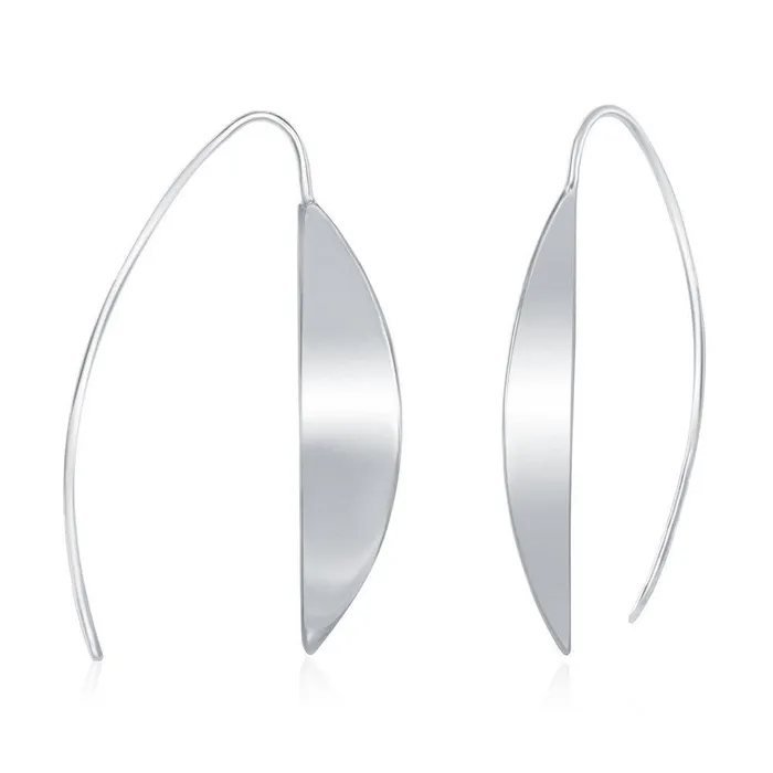 Earrings Classic Sterling Silver Half Moon Style Threader Earrings