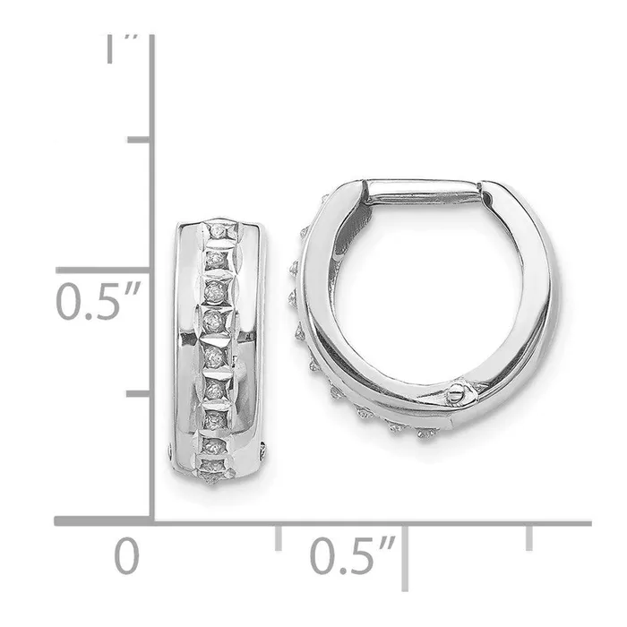 Earrings Jewelry 14k White Gold Diamond Fascination Round Huggy Hoop Earrings