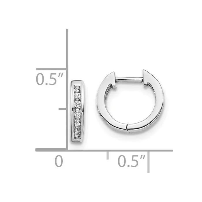 Earrings Jewelry 14k White Gold Diamond Hinged Hoop Earrings