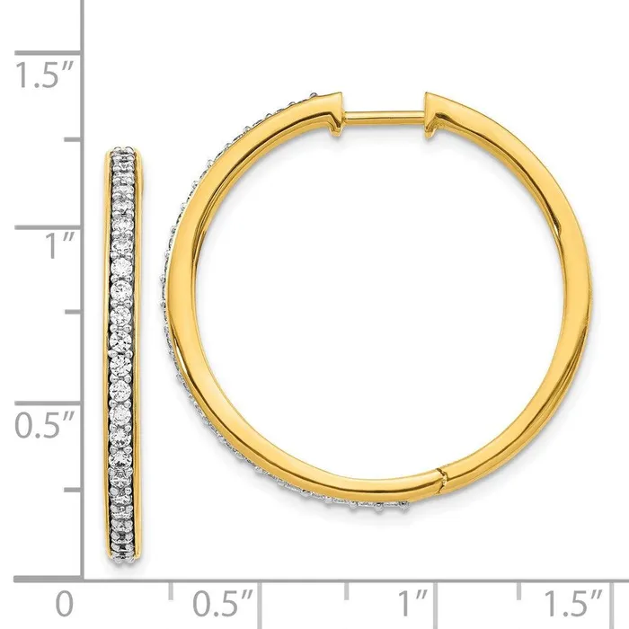 Earrings Jewelry 14k Yellow Gold Diamond Hoop Earrings