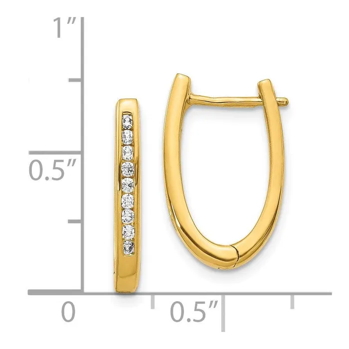 Jewelry Earrings 14k Diamond Oval Hoop Earrings