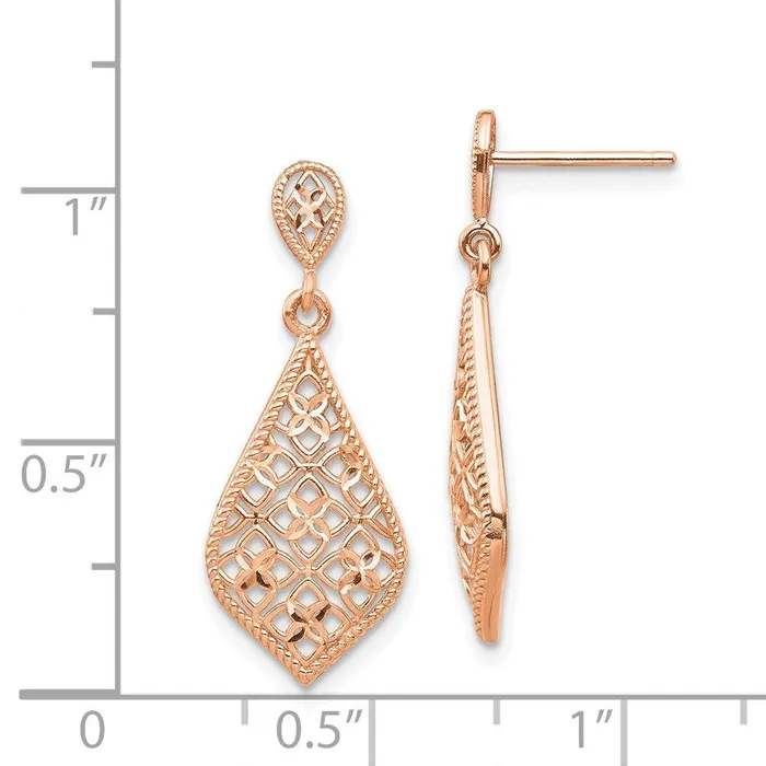 Jewelry Earrings 14K Rose Gold Dangle Earrings Jewelry Earrings 14K Rose Gold Dangle Earrings
