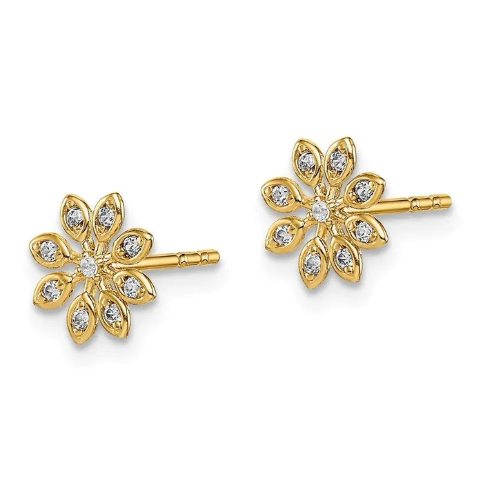 Jewelry Earrings Madi K Kids 14k CZ Flower Post Earrings