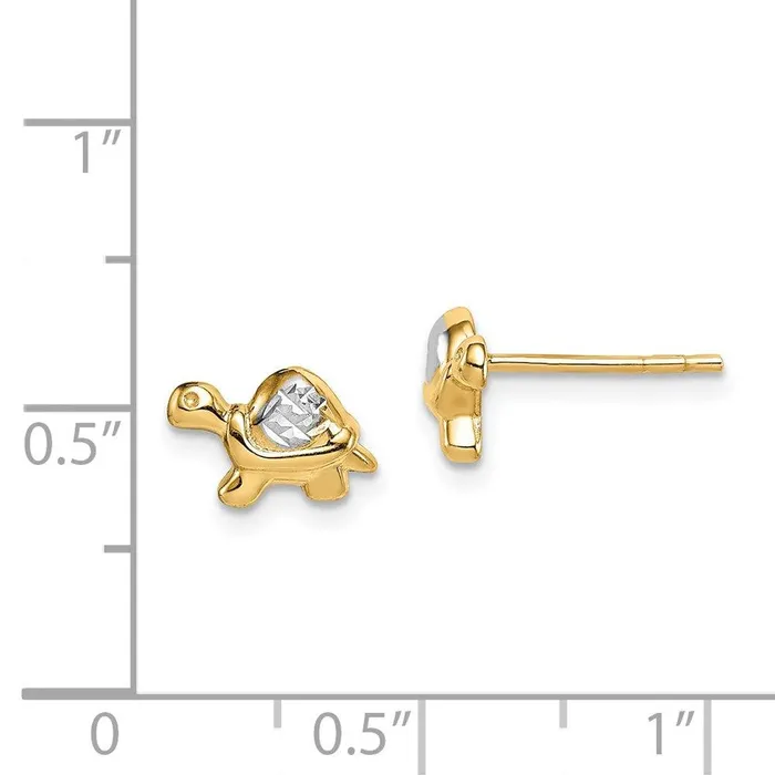 Jewelry Earrings Madi K Kids 14k White Rhodium Turtle Post Earrings Jewelry Earrings Madi K Kids 14k White Rhodium Turtle Post Earrings