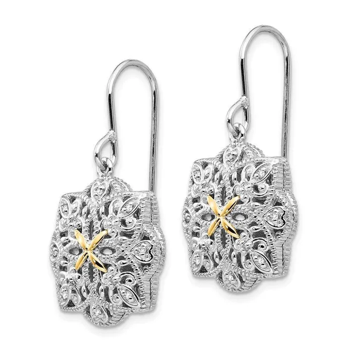 Jewelry Earrings Sterling Silver w14k Diamond Vintage Earrings