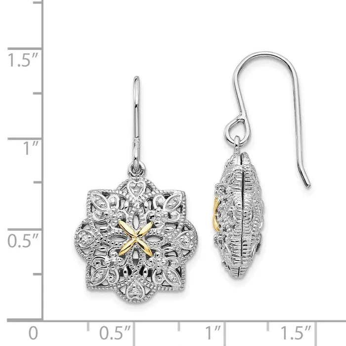 Jewelry Earrings Sterling Silver w14k Diamond Vintage Earrings