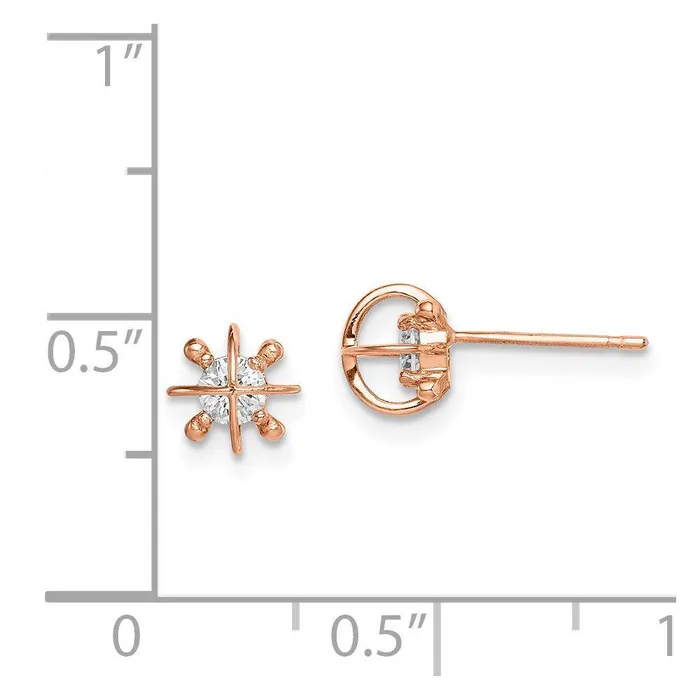 Madi K Kids 14k Rose Gold CZ Post Earrings Jewelry Earrings