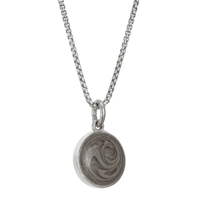Necklaces 10mm Dome Cremation Necklace in Sterling Silver closebymejewelry