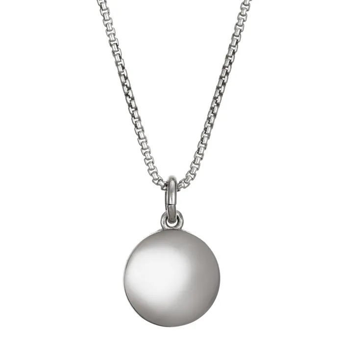 Necklaces 10mm Dome Cremation Necklace in Sterling Silver closebymejewelry