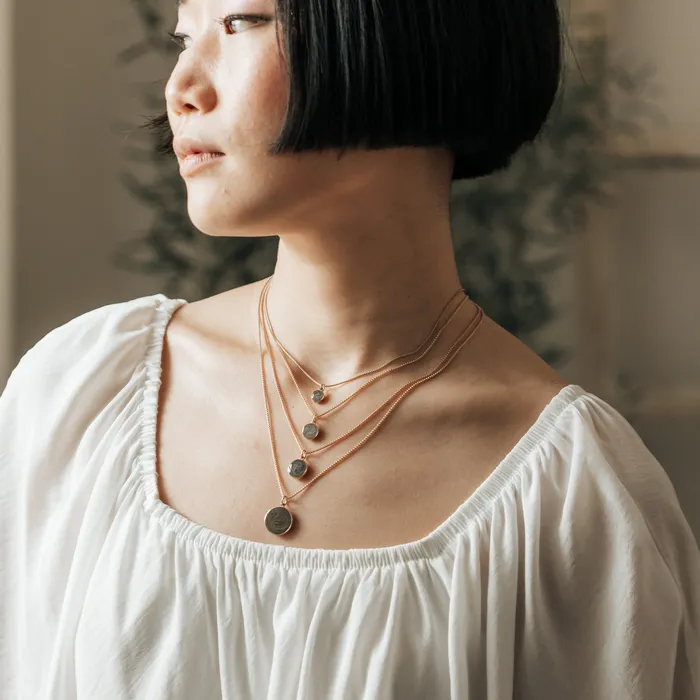 Necklaces 10mm Dome Cremation Necklace in Sterling Silver closebymejewelry