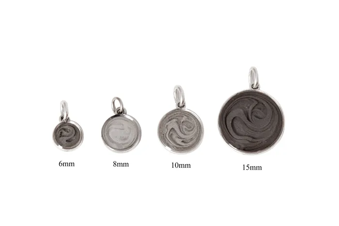 Necklaces 10mm Dome Cremation Necklace in Sterling Silver closebymejewelry
