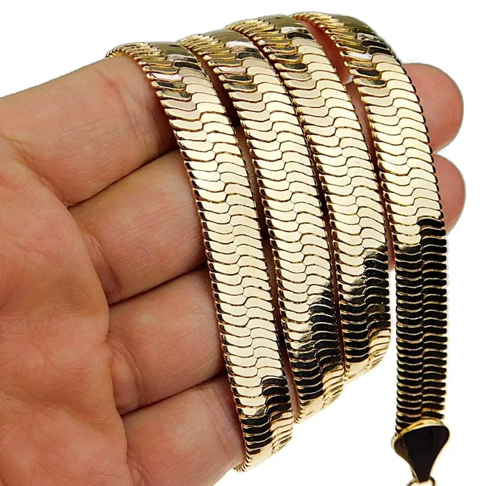 Necklaces Bling Cartel Admin 14K Gold Plated Herringbone Chain Necklace 30 x 11mm Necklaces Bling Cartel Admin 14K Gold Plated Herringbone Chain Necklace 30 x 11mm