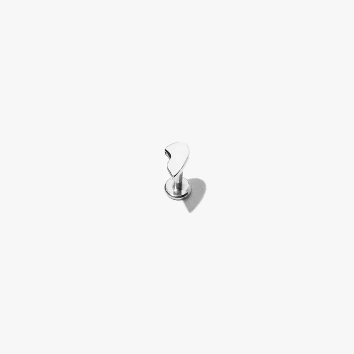 READYMADE Half Heart Threaded Flat Back Stud Right Earrings