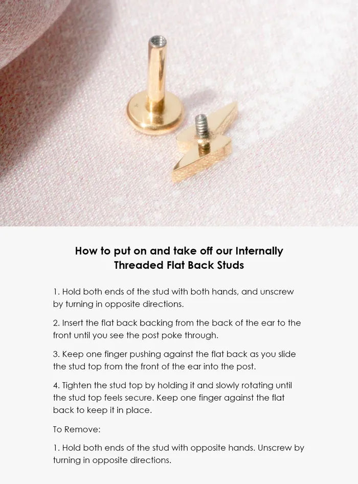 READYMADE Half Heart Threaded Flat Back Stud Right Earrings