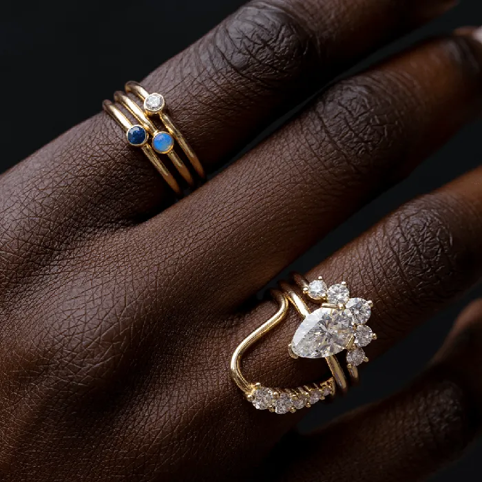 Rings Marrow Fine Opal Sweet Pea Stacking Ring