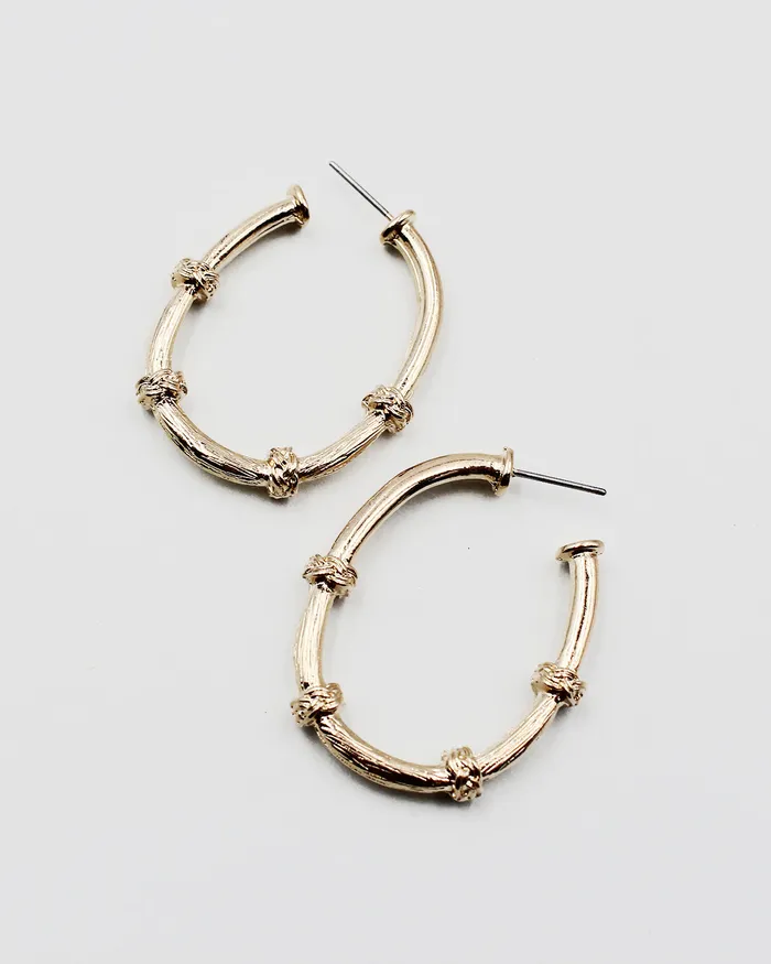 052022 Earrings Metal Knot Open Hoop Earrings