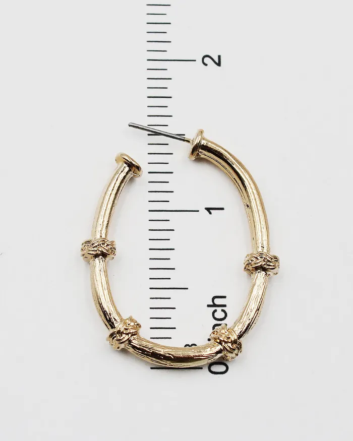 052022 Earrings Metal Knot Open Hoop Earrings