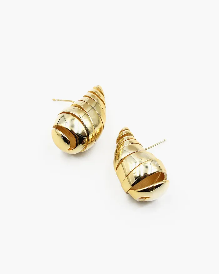 Earrings 01102024 Teardrop Shaped Smooth Polished Metal Earrings