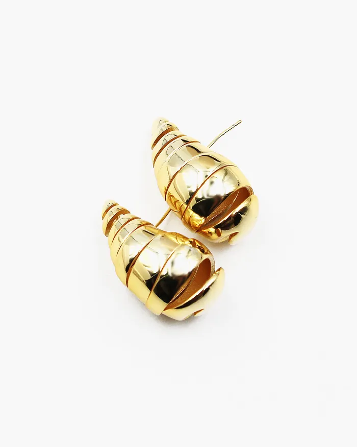 Earrings 01102024 Teardrop Shaped Smooth Polished Metal Earrings