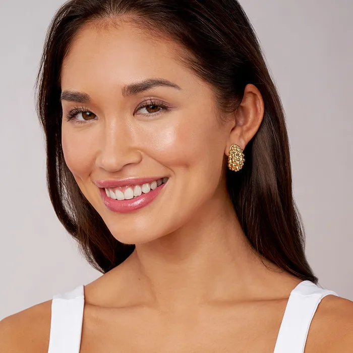Earrings Caviar Gold Large 18K Gold Omega Clip Earrings LAGOS Earrings Caviar Gold Large 18K Gold Omega Clip Earrings LAGOS