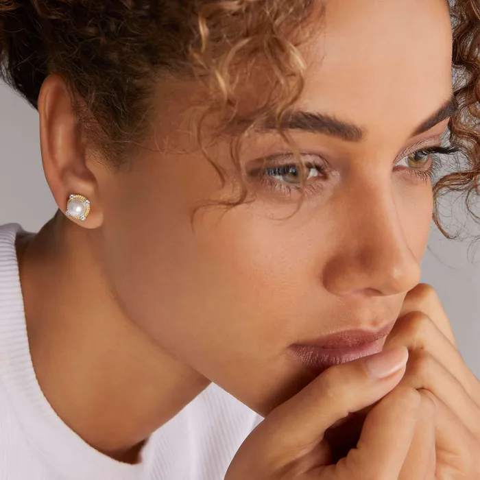 Earrings LAGOS Luna Pearl Diamond Stud Earrings